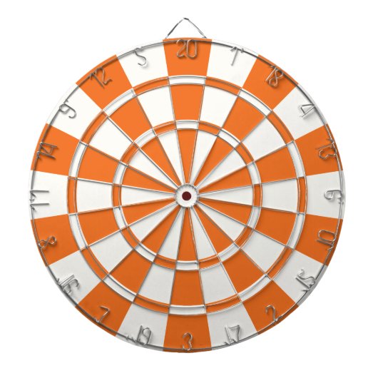 Tangerine Oranje en wit Dartbord (Voorkant)