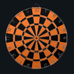 Tangerine Oranje en zwart Dartbord<br><div class="desc">Tangerine-Oranje- en zwarte-kunstbordpapier</div>