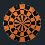 Tangerine Oranje en zwart Dartbord<br><div class="desc">Tangerine-Oranje- en zwarte-kunstbordpapier</div>