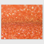 Tangerine Oranje Glitter Design Cadeaupapier (Vlak)