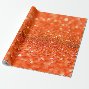 Tangerine Oranje Glitter Design Cadeaupapier