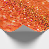 Tangerine Oranje Glitter Design Cadeaupapier (Hoek)