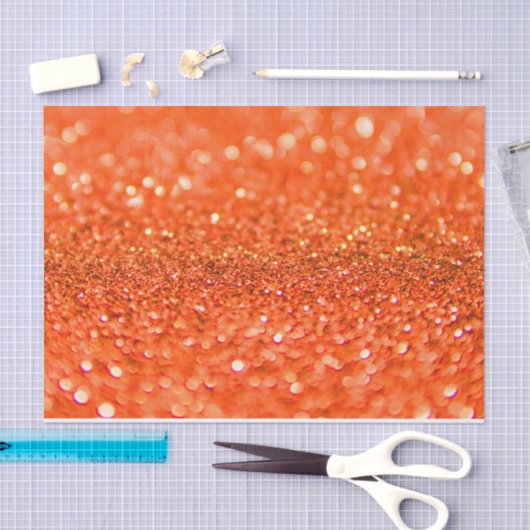 Tangerine Oranje Glitter Design Tissuepapier (Craft)
