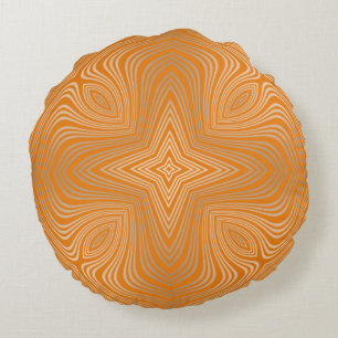 Tangerine Oranje Gold Luxury Mandala Rond Kussen