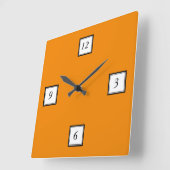 Tangerine Oranje high-end gekleurd Vierkante Klok (Hoek)