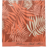 Tangerine Oranje Palmbladeren Douchegordijn (Voorkant)