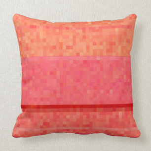 Tangerine oranje rode en roze pixelblokken kussen