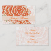  tangerine oranje rozen op maat visitekaartje (Voorkant / Achterkant)