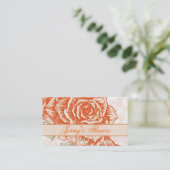  tangerine oranje rozen op maat visitekaartje (Staand voorkant)