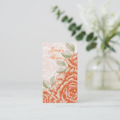 tangerine oranje rozen op maat visitekaartje (Staand voorkant)