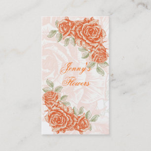 tangerine oranje rozen op maat visitekaartje
