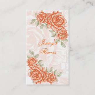 tangerine oranje rozen op maat visitekaartje