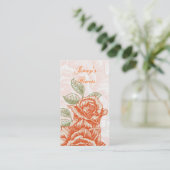 tangerine oranje rozen op maat visitekaartje (Staand voorkant)