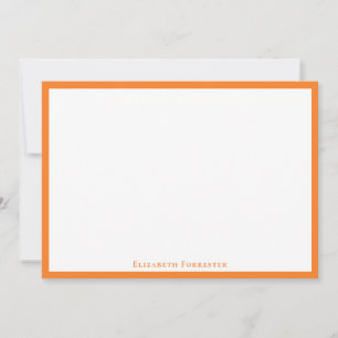 Tangerine Oranje Simple Minimalist Border Note Notitiekaartje