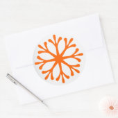 Tangerine/Oranje Snowflake Holiday Labels/Stickers Ronde Sticker (Envelop)