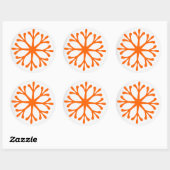 Tangerine/Oranje Snowflake Holiday Labels/Stickers Ronde Sticker (Vel)