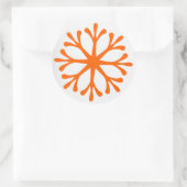 Tangerine/Oranje Snowflake Holiday Labels/Stickers Ronde Sticker (Tas)