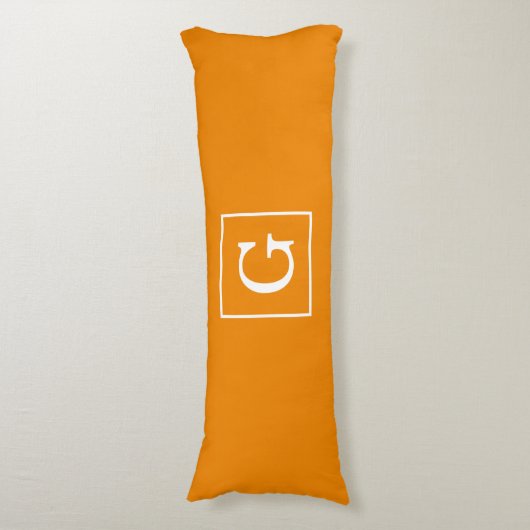 Tangerine Oranje White Framed Initiaal Monogram Lichaamskussen (Voorkant Verticaal)