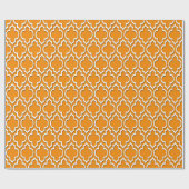 Tangerine Oranje White XL Moroccan Quatrefoil #7DS Cadeaupapier (Vlak)