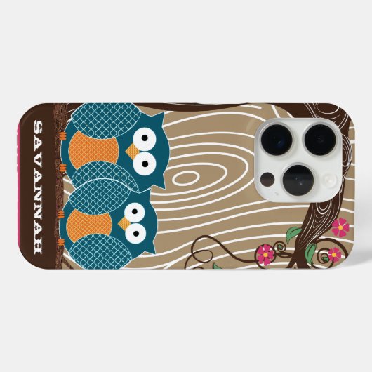 Tangerine Owl Wood Graan Zig Zag Kies Kleur Case-Mate iPhone Case (Achterkant (horizontaal))