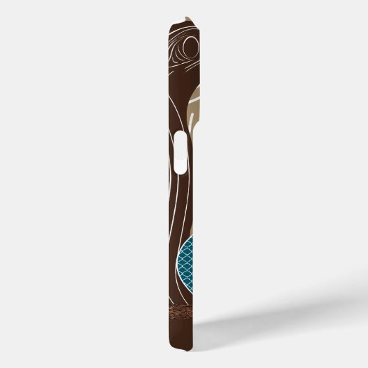 Tangerine Owl Wood Graan Zig Zag Kies Kleur Case-Mate iPhone Case (Achterkant / Rechts)