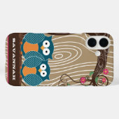 Tangerine Owl Wood Graan Zig Zag Kies Kleur Case-Mate iPhone Case (Achterkant (horizontaal))