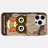 Tangerine Owl Wood Graan Zig Zag Kies Kleur Case-Mate iPhone Case (Achterkant (horizontaal))