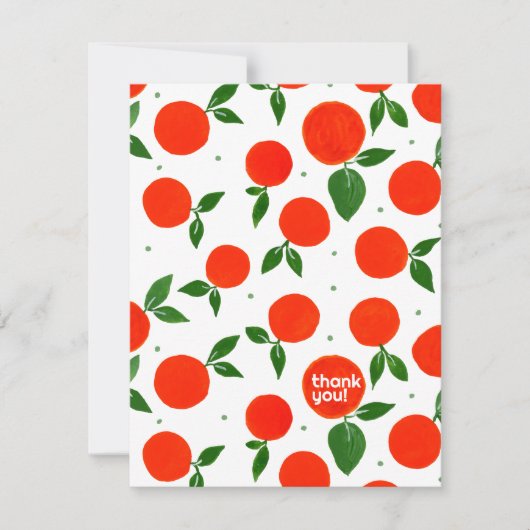 Tangerine patroon Dank je wel Feestdagenkaart (Voorkant)