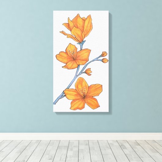 Tangerine Petals Canvas Afdruk (Insitu (Houten vloer))