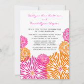 Tangerine & Pink Floral Weddenschap Kaart (Voorkant)