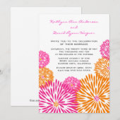 Tangerine & Pink Floral Weddenschap Kaart (Voorkant / Achterkant)