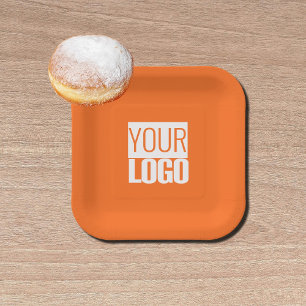 Tangerine pop - Voeg je logo toe Papieren Bordje