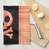 Tangerine Pset Skull Theedoek (Quarter Fold)
