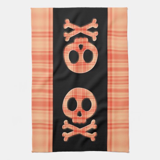 Tangerine Pset Skull Theedoek (Verticaal)