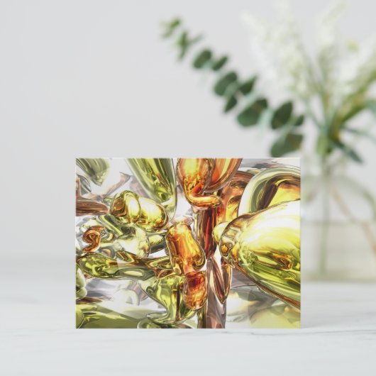 Tangerine Raptuur Abstract Briefkaart (Staand voorkant)