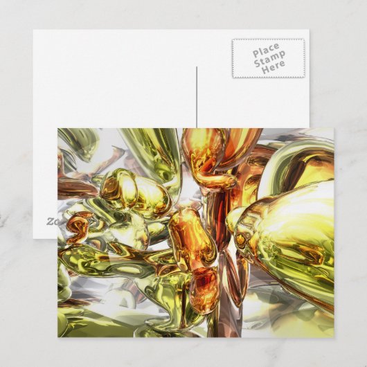 Tangerine Raptuur Abstract Briefkaart (Voorkant / Achterkant)
