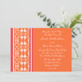 Tangerine Raspberry Oranje Wedding Invitations Kaart (Staand voorkant)