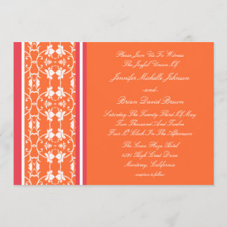 Tangerine Raspberry Oranje Wedding Invitations Kaart