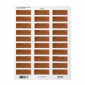 Tangerine Retouradreslabels Etiket (Full Sheet)