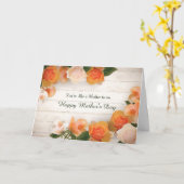 Tangerine Rozen als een moeder Kaart (Gele Bloem)