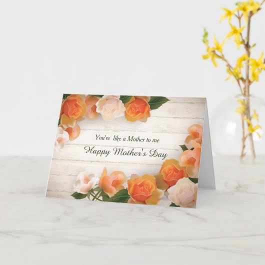 Tangerine Rozen als een moeder Kaart (Gele Bloem)