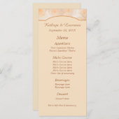 Tangerine Rozen Gepersonaliseerde bruiloft Menu (Voorkant / Achterkant)