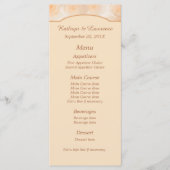 Tangerine Rozen Gepersonaliseerde bruiloft Menu (Voorkant)