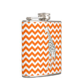 Tangerine Safari Chevron met Pop Art Giraffe Heupfles (Rechts)