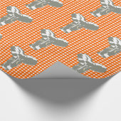 Tangerine Safari Dot met Pop Art Elephant Cadeaupapier (Hoek)