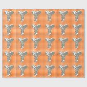 Tangerine Safari Dot met Pop Art Elephant Cadeaupapier (Vlak)