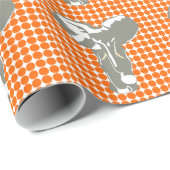 Tangerine Safari Dot met Pop Art Elephant Cadeaupapier (Rol Hoek)