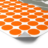 Tangerine Safari Dot with Pop Art Elephant Poster (Hoek)