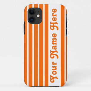 Tangerine Safari Stripe met naam Case-Mate iPhone Case