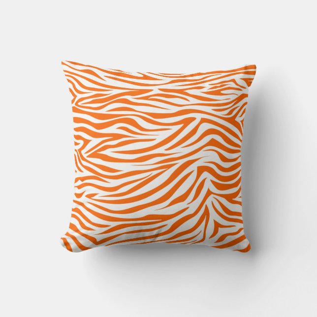 Tangerine Safari Zebra Kussen (Voorkant)